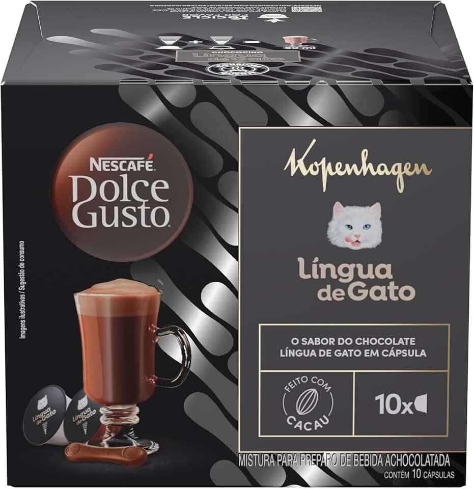 Achocolatado em Cápsula Nescafé Dolce Gusto Kopenhagen Língua de Gato 10 cápsulas