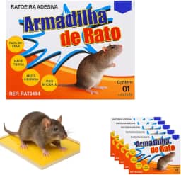 Kit 5 Ratoeira Adesiva Cola Rato Armadilha Pega Mata Gruda Rato