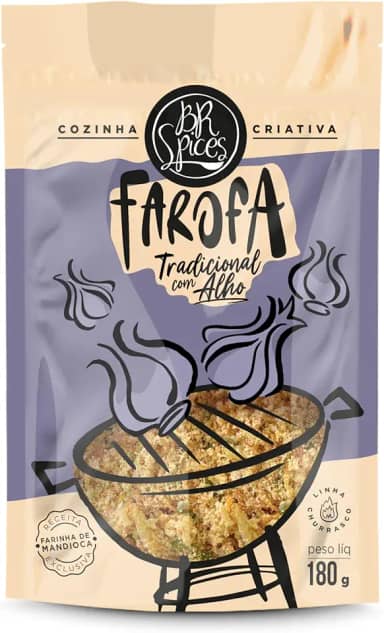 Br Spices, Farofa Temperada com Alho - Pouch 180g