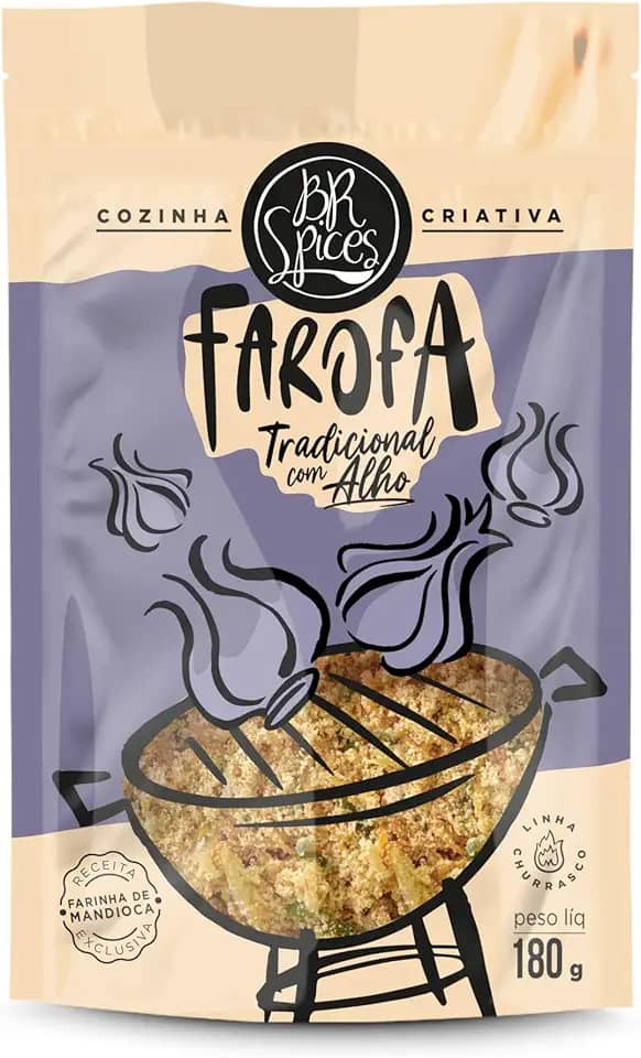 Br Spices, Farofa Temperada com Alho - Pouch 180g