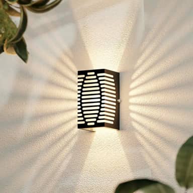 Arandela Externa Luminária de Parede Muro +Led MF180 (Preto (Branco Quente))