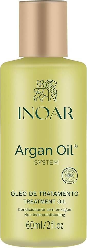 Inoar, Óleo de Argan 60ml – Tratamento Nutritivo e Antifrizz, Hidratação Profunda, Brilho Imediato, Proteção Térmica, Para Todos os Tipos de Cabelo