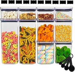 Kit 10 Potes Herméticos Quadrados Empilháveis - Paramount