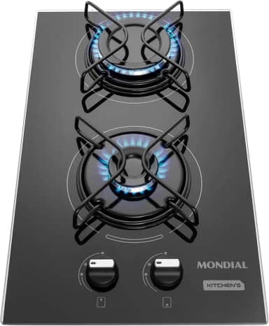 MONDIAL Cooktop a Gás, 2 Bocas, Preto/Inox, Bivolt - CTG-04