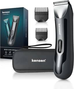 Kensen Barbeador elétrico depilador corporal para barba para homens, com iluminação LED, uso úmido e seco para rosto, tórax, axilas, pernas (RFCD-9088)