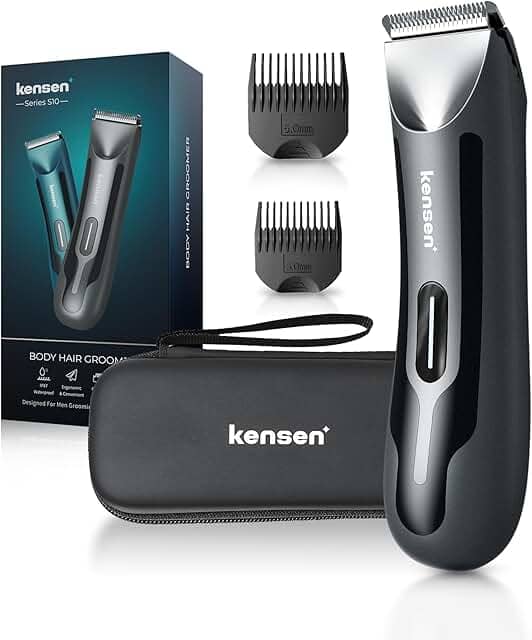 Kensen Barbeador elétrico depilador corporal para barba para homens, com iluminação LED, uso úmido e seco para rosto, tórax, axilas, pernas (RFCD-9088)