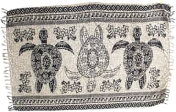 Canga de Praia 100% Viscose com Estampa de Tartarugas, 168m x 1,15m