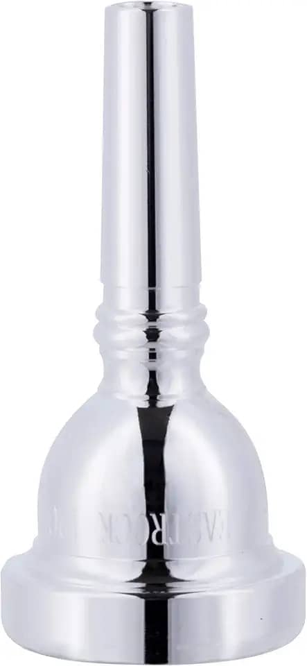 EASTROCK Bocal de trombone, bocal de trombone banhado a prata, haste pequena, 6 1/2AL, acessórios para instrumentos de trombone embalados a vácuo