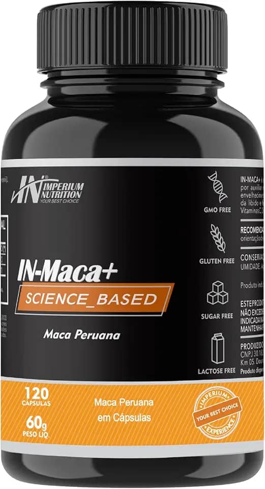 Maca Peruana 2000mg (IN-Maca+ 120 Cápsulas) - Para Homens e Mulheres - Imperium Nutrition
