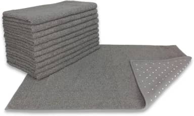 Kit 05 Tapete para Banheiro Atoalhado Felpudo Luxo c/Antiderrapante 550g/m² 45x70cm Padrão Hotel/Pousada - Cinza