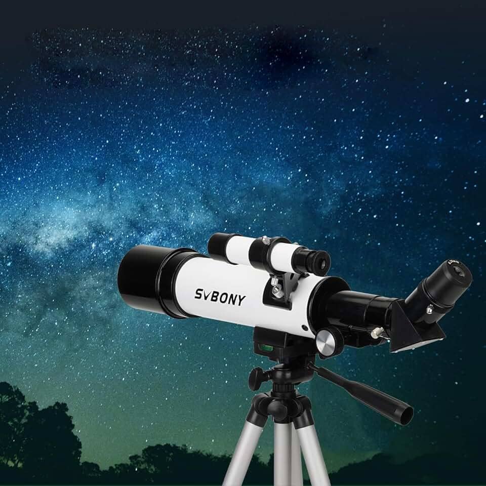 Telescópio com Abertura de 60 mm - Telescópio Refrator para Iniciantes - Tripé com Altura Ajustável