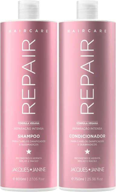 Jacque Janine Kit Shampoo E Condicionador Reparação Intensa 800Ml