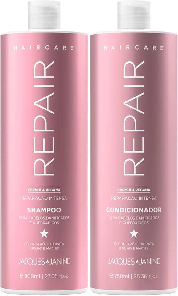 Jacque Janine Kit Shampoo E Condicionador Reparação Intensa 800Ml