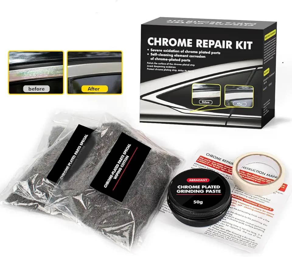 XTryfun Restaurador e Protetor de Polimento de Metal, Limpador e Polidor de Cromo para Carros, Remove Oxidação e Descoloração de Metal, Alumínio, Aço Inoxidável, Latão, Cromo e Muito Mais