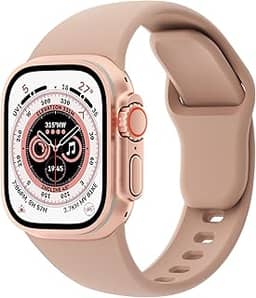 Pulseiras unissex compatíveis com Apple Watch de 38 mm, 40 mm, 41 mm, 42 mm, 44 mm, 45 mm e 49 mm, de silicone macio para iWatch séries Ultra 10/9/8/7/6/5/4/3/2/1 SE