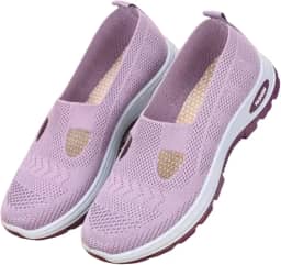 Tênis feminino de malha para idosos, respirável, antiderrapante, para o, sapatilha leve, tênis de caminhada, tênis esportivo