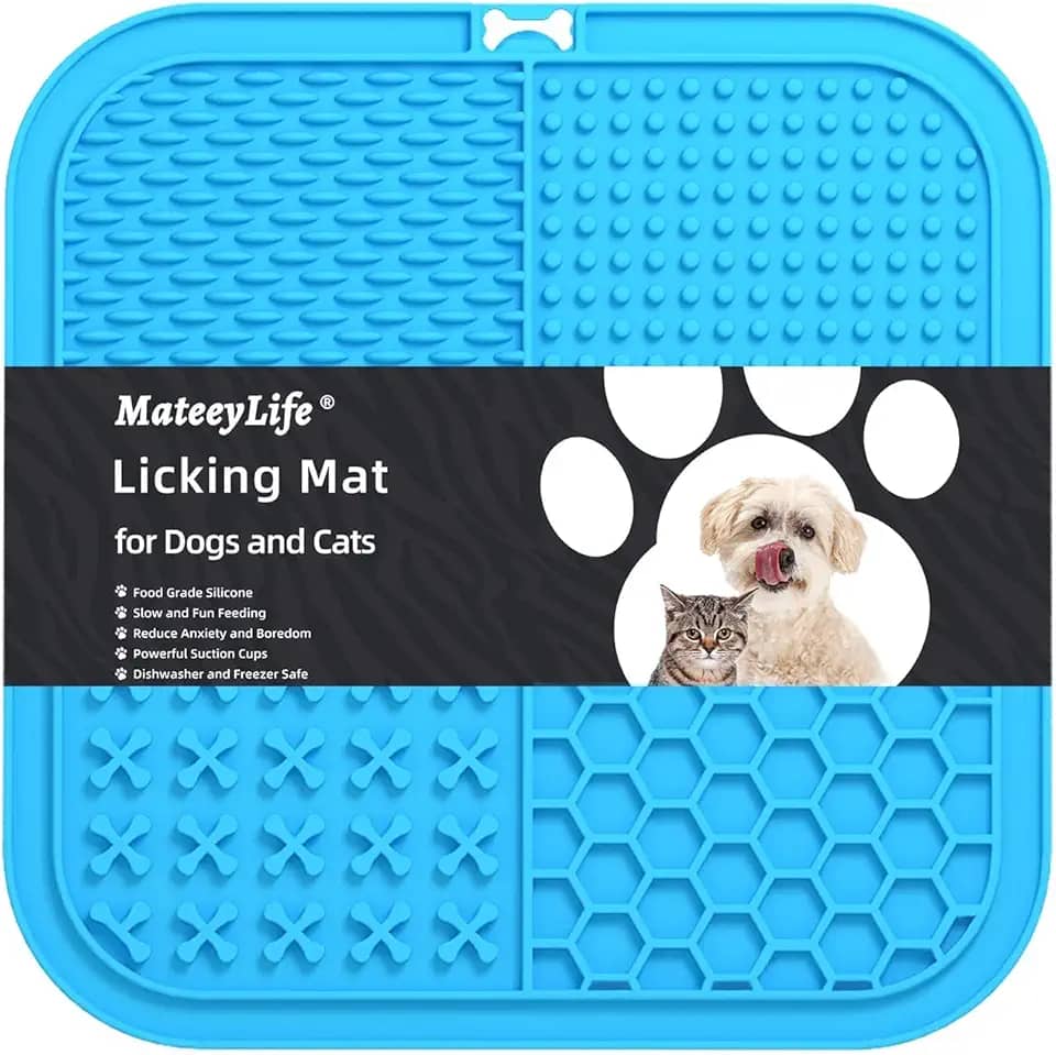 MateeyLife Tapetes grandes para cães e gatos, tapetes para lamber com ventosas para alívio da ansiedade de cães, almofada de manteiga de amendoim para reduzir o tédio, alimentador lento de cães para