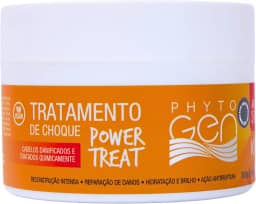 Phytogen, Máscara de tratamento para cabelos, Para todos os tipos de cabelos, Tratamento de choque, Power Treat, 300g, Laranja