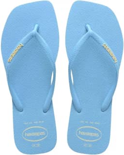 Chinelo Havaianas Slim Square Logo Pop Up Ponta Quadrada Feminina