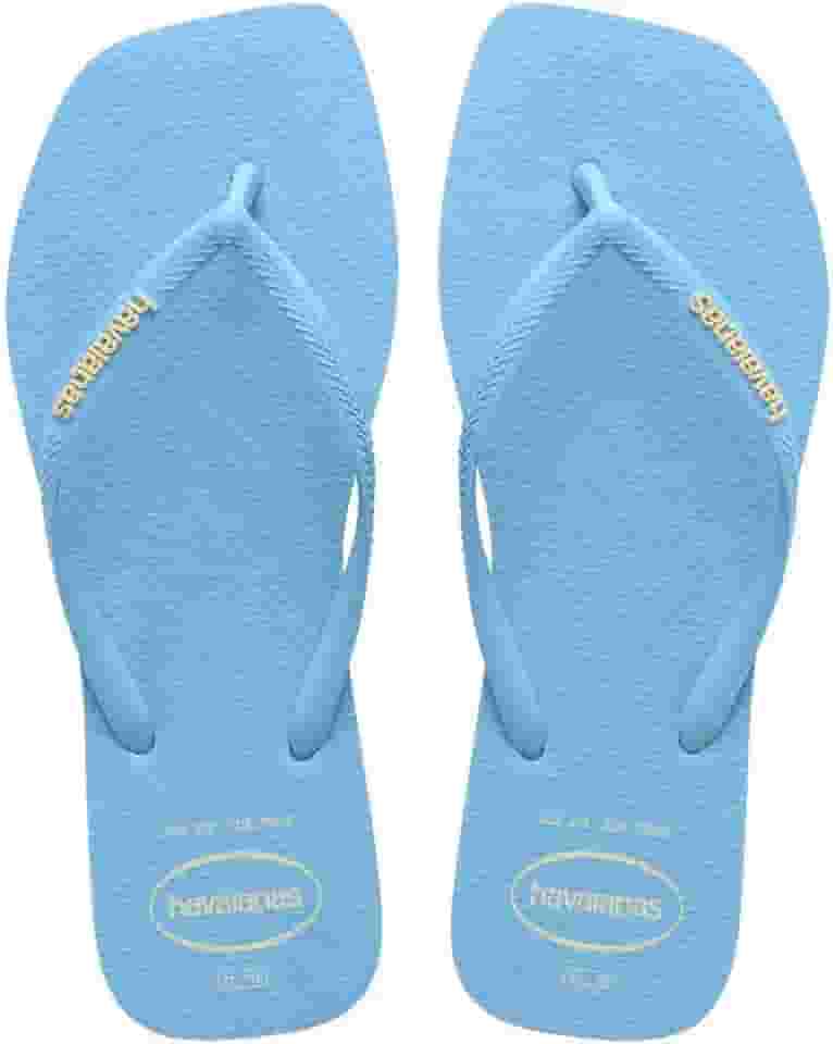 Chinelo Havaianas Slim Square Logo Pop Up Ponta Quadrada Feminina