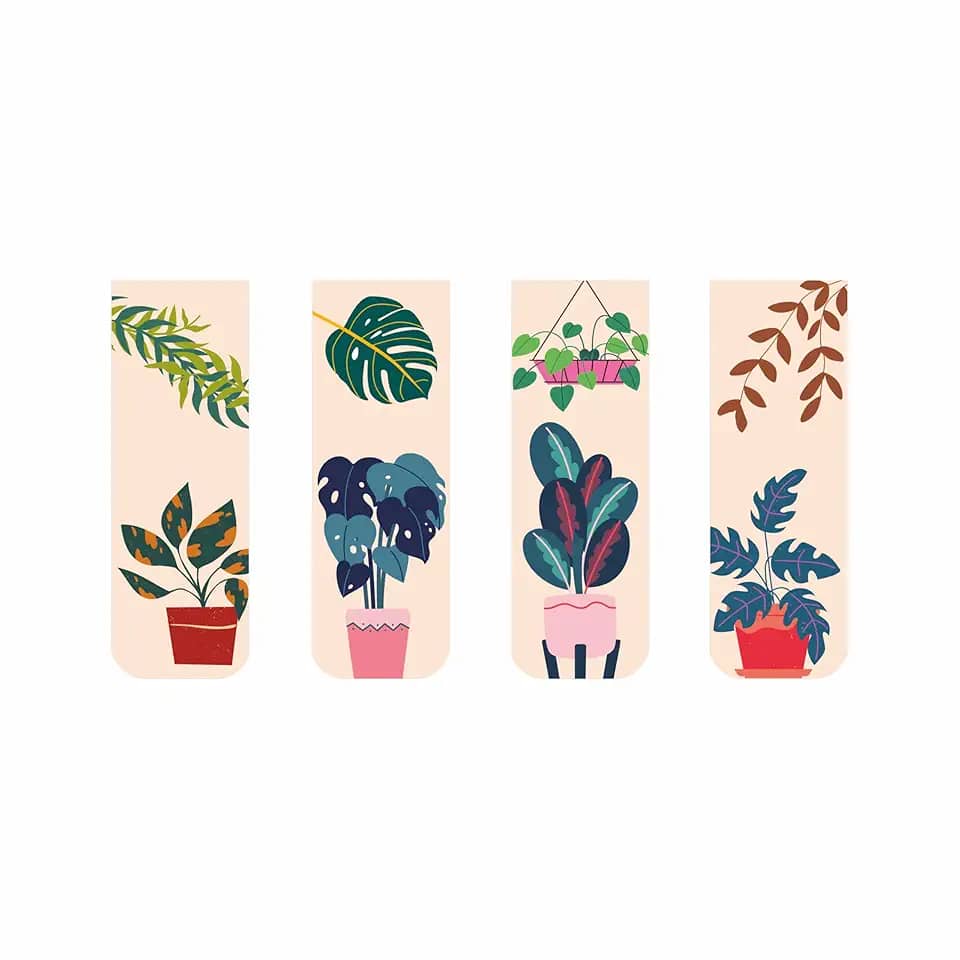 Marcador De Página Magnético Kit 4 Marcadores Plantas