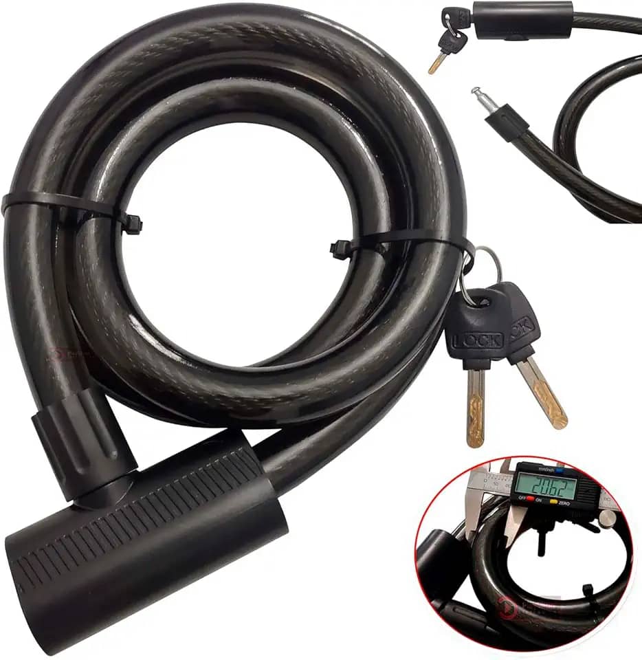 Cadeado Corrente Extra Grande 120cm Aço de 20MM Grosso Tranca Anti Furto Com 2 Chaves Para Bicicleta Moto Bike Estepe Portão Grade Porta Trava