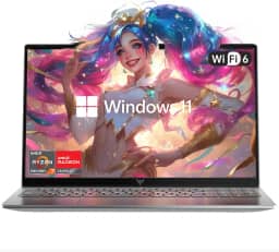 MALLRACE Laptop AMD, laptop com tela FHD de 15,6 polegadas com AMD Ryzen 7 série 5000 (8C/16T, até 4,3Hz), notebook SSD de 16 GB DDR4 x 2 512 GB com teclado numérico, WIFI6