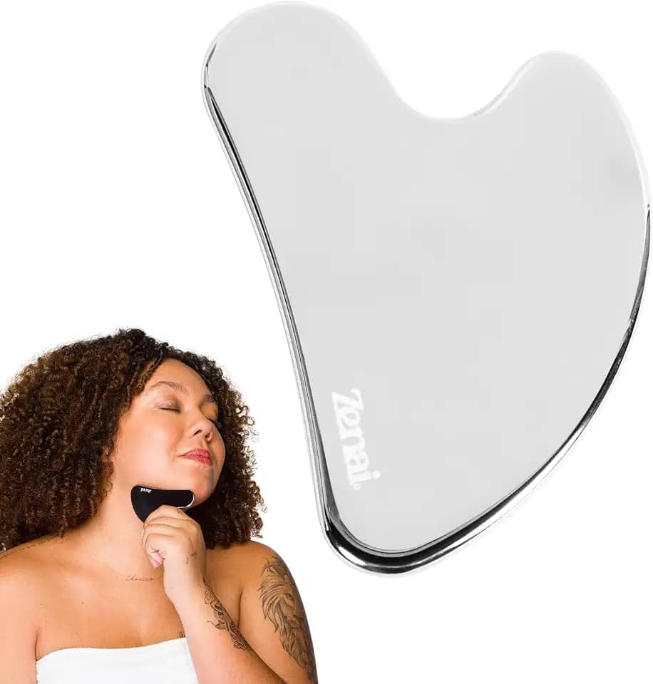 Zenai - Gua Sha Inox Massageador Facial para Massagem Lifting Drenagem Rosto