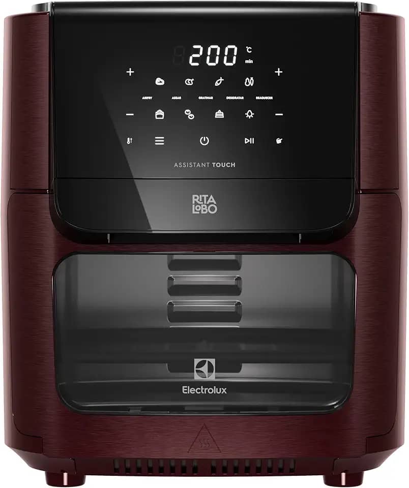 Electrolux Air Fryer Oven Electrolux por Rita Lobo 12L Digital Vermelha Escura Experience 1700W (EAF86) 127V
