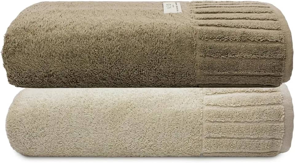 Jogo Toalha De Banho Gigante Ele/Ela Velour 500g/m², 100% Algodão, 02 Peças 85cm x 150cm, Toque Super Macio, Aconchegante, Melhor Absorção, Moderno E Sofisticado (Marrom/Bege)