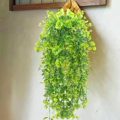 78 cm de eucalipto artificial verde ratã planta falsa hera DIY para ambientes internos e externos, parede, casamentos, pátios, varandas, decoração (1 peça)