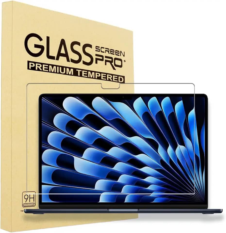 i-Tensodo Protetor de tela de vidro temperado para laptop MacBook Air 15 (lançado em 2023 M2 Chip A2941/ lançado em 2024 M3 Chip A3114), 9H, sem bolhas, 2,5D