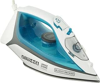 BLACK+DECKER Ferro de Passar Roupa, com Vaporizador, Base Antiaderente, Azul e Branco, Modelo FX3060, 110V