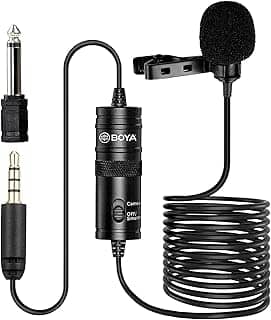 Microfone de Lapela BOYA BY-M1, Omni Direcional, Preto
