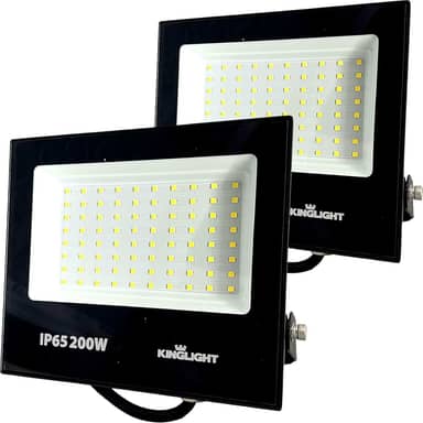 Kit 2 Refletor 200W Led Branco Frio 6500K IP65 16000lm Kinglight