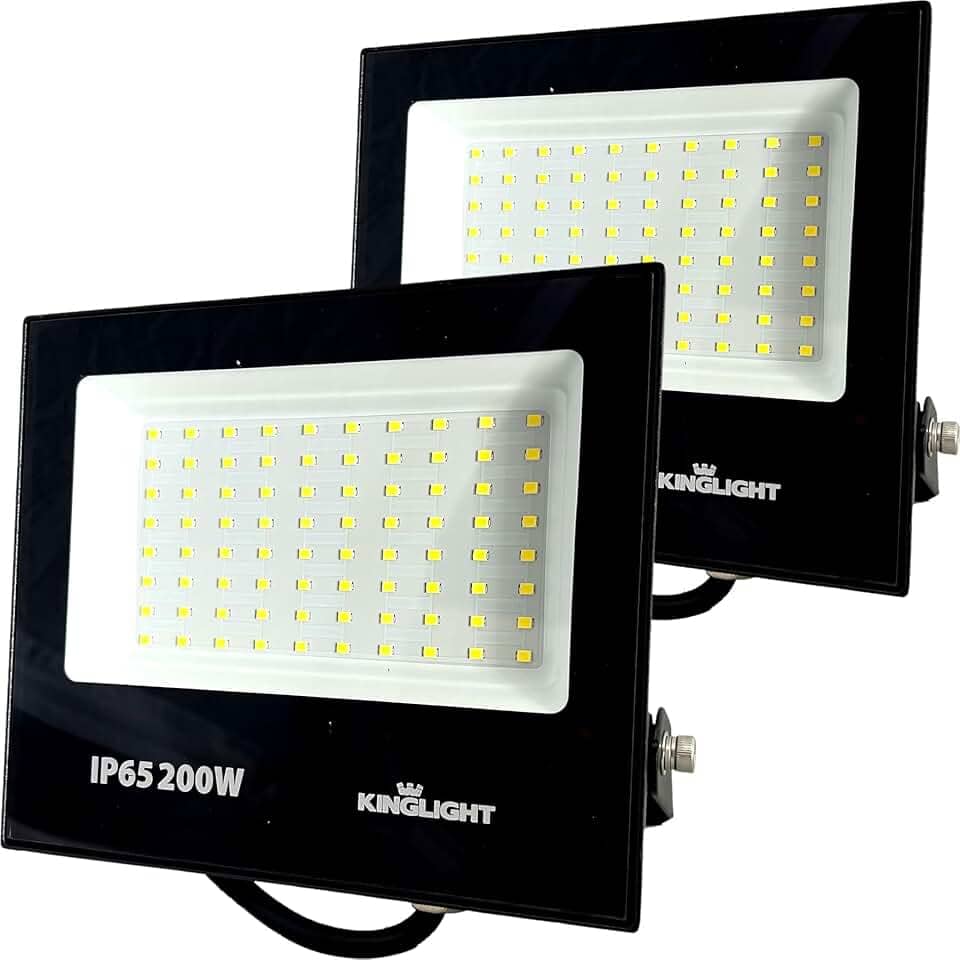 Kit 2 Refletor 200W Led Branco Frio 6500K IP65 16000lm Kinglight