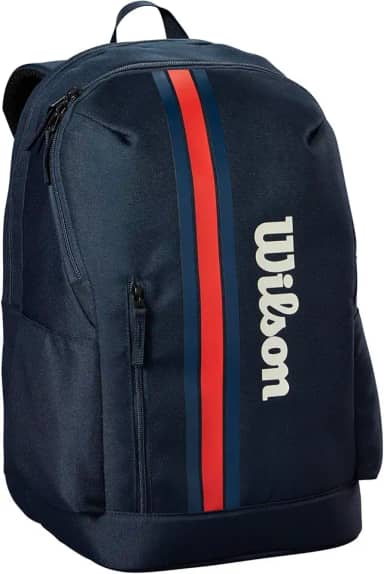WILSON Mochila de tênis da equipe 2025 - azul marinho/vermelha, comporta até 2 raquetes