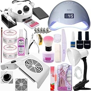 kit Unha de Gel Acrigel Completo Sugador Coletor Com Regulador Lixadeira Elétrica Luminaria