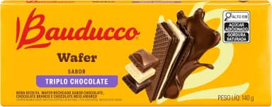 Biscoito Wafer Triplo Chocolate Bauducco 140g