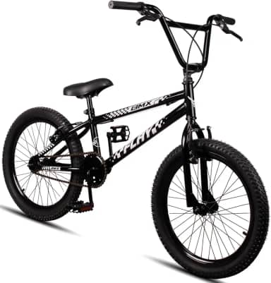 Bicicleta Aro 20 BMX Infantil Flay Aro Aero Freio V-Brake Menino 6, 7, 8, 9, 10 + anos - Preto