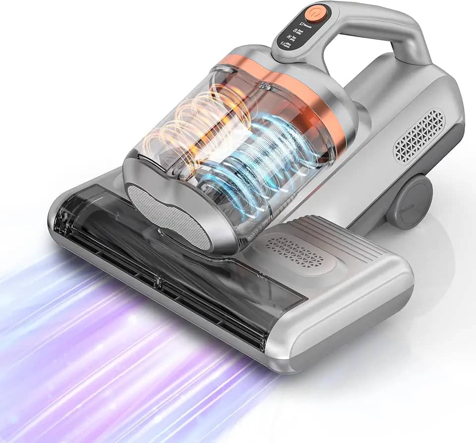 ENCHE Aspirador De Pó Para Cama, 18 Kpa, 5 Em 1, Colchão Com Luz Uv-C 273 Nm E Tecnologia Aquecimento Ultrassônico Alta Potência, Coletor Rotação Rolo Escova Dupla, Limpador Profundo 500 W, Filtrage