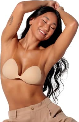 Sutiã De Silicone com Efeito Lifting Natural e Design Discreto | Fecho Central Ajustável Fita Up