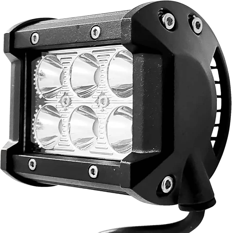 Farol De Milha Automotivo Auxiliar Universal 18w Quadrado 6 LED Bivolt 10V - 30V DC Bivolt 6000K P/Carro Moto Quadriciclo Caminhão Onibus Picape- Pronto Para Instalação !!