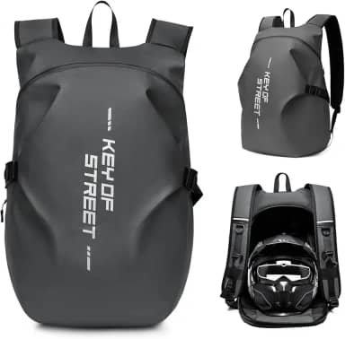Mochila para Motociclista 40L Impermeável - Capacete Integrado, Grande Capacidade e Resistente à Chuva da Amazônia"