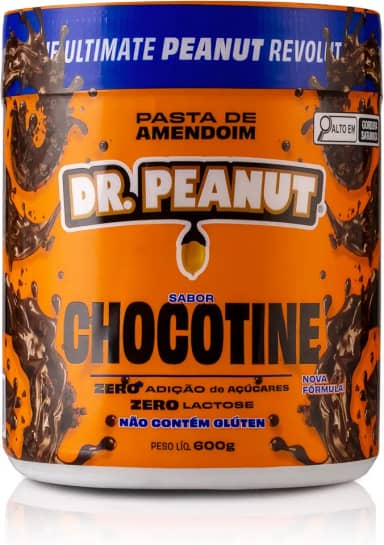 DR. Peanut Pasta de Amendoim Sabor Chocotine, Pote 600g