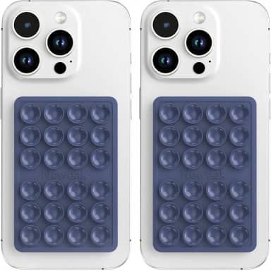 Pacote com 2 capas de telefone com sucção de silicone, suporte adesivo de silicone para iPhone e Android, aderência mãos livres para selfies e TikTok, presente para mulheres (azul escuro)