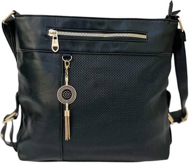 Bolsa Feminina Transversal Tiracolo Alça de Ombro, Preto, Média