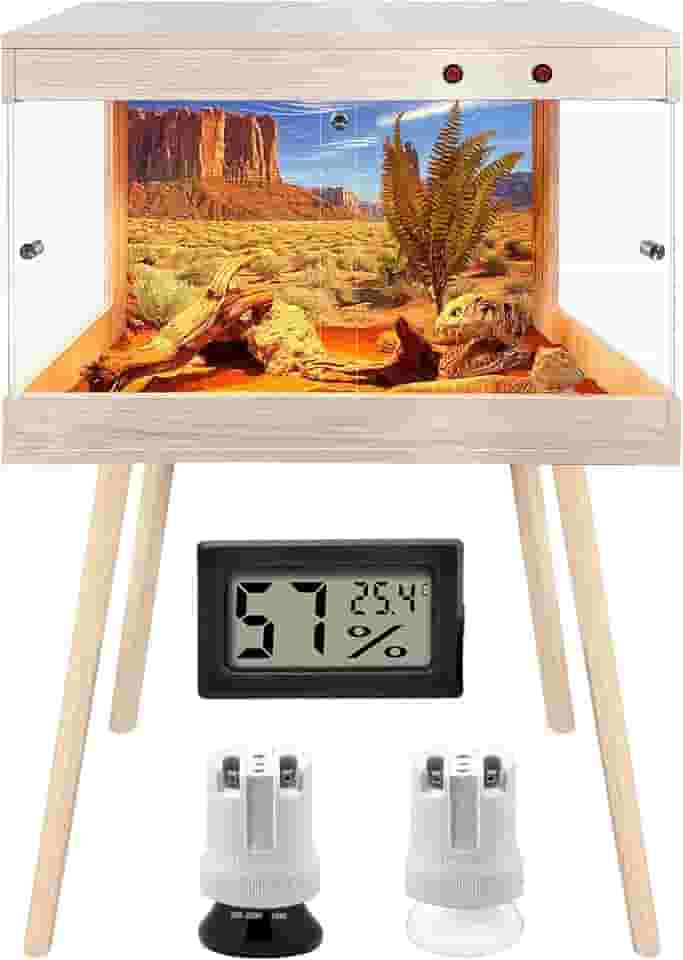 Royxen Tanque de dragão barbudo com parte superior de malha de metal e suporte de perna, tanque de répteis de vidro temperado, compartimento para répteis, tanque de lagarto para camaleão, cobra