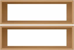 Kit 2 Nichos Decorativos em MDF Cru para Parede - 20x60x12cm Cor:NATURAL;Tamanho:20X60X12CM