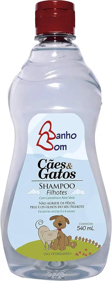 Shampoo Filhotes Banho Bom Cães e Gatos 540 mL